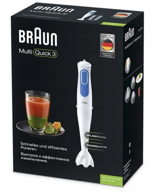 Hand Blender Braun MultiQuick 700W, WHITE Model MQ3000 Smoothie plus
