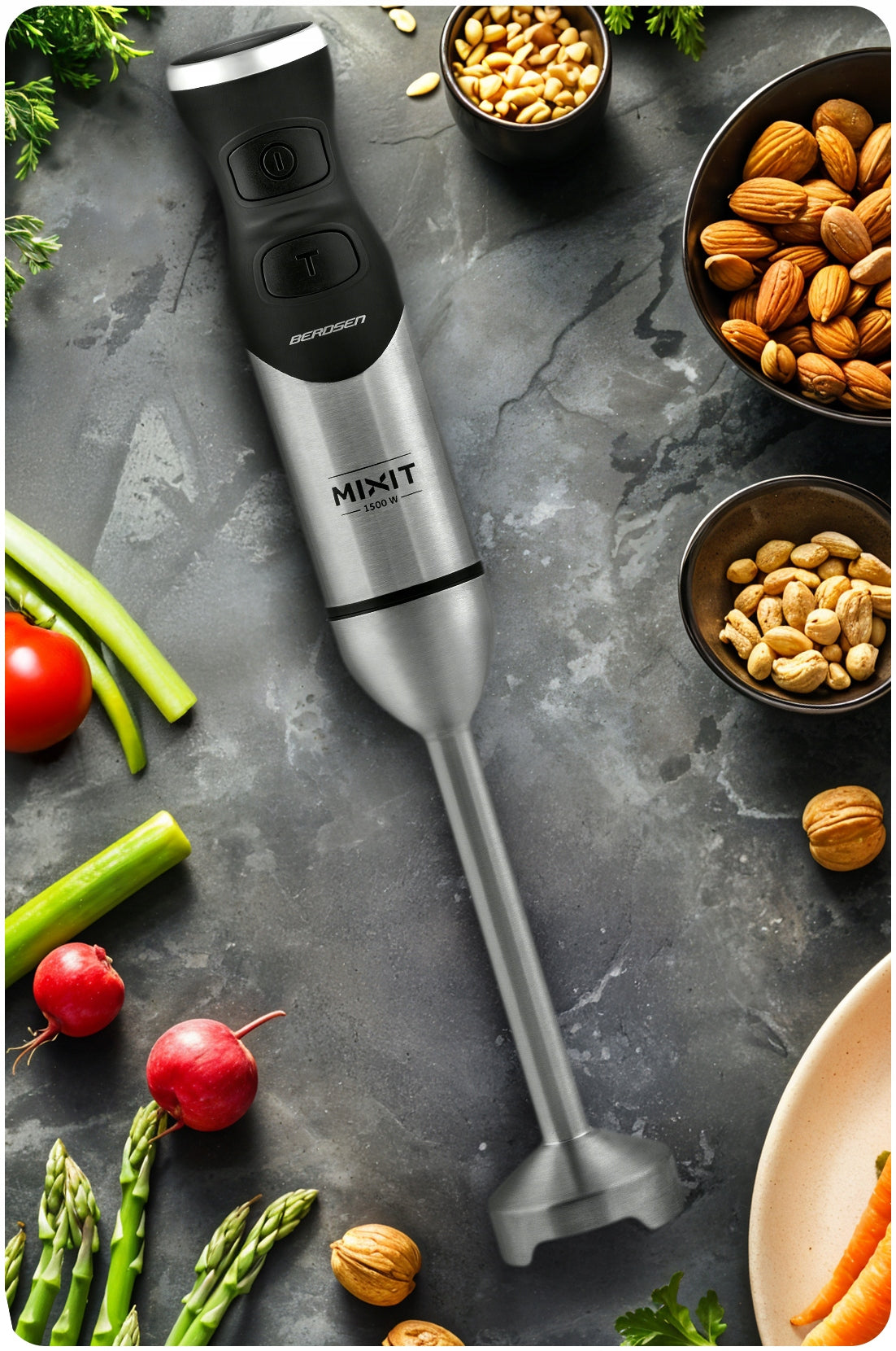 Hand Blender Multifunction Powerful 1500W Titanium Blades 6in1 Berdsen EAN (GTIN) 5903890626600