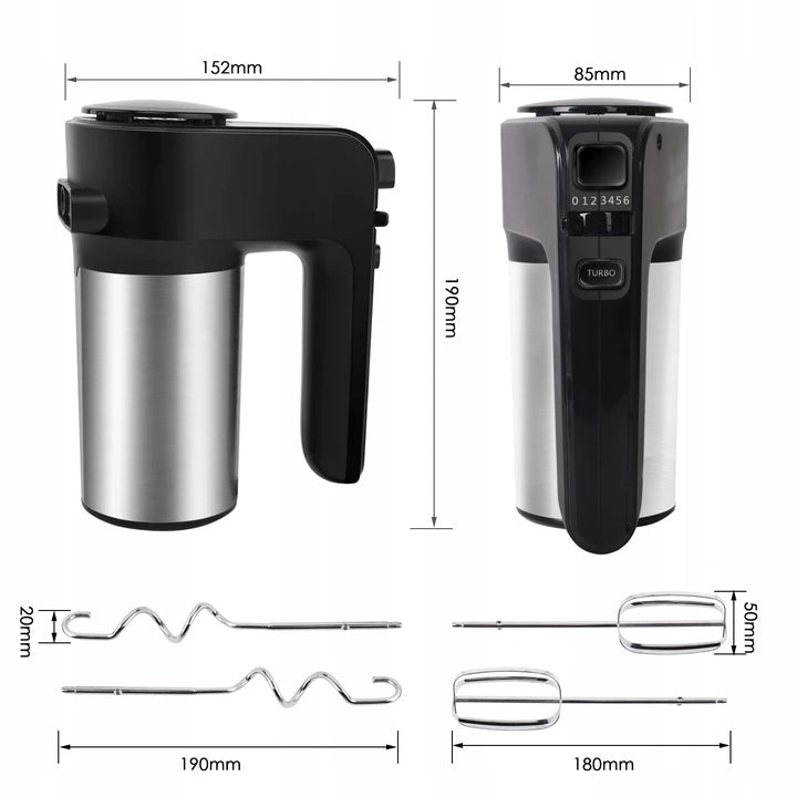Hand Mixer Food Processor 300W 6 GEARS Power rating 300 W