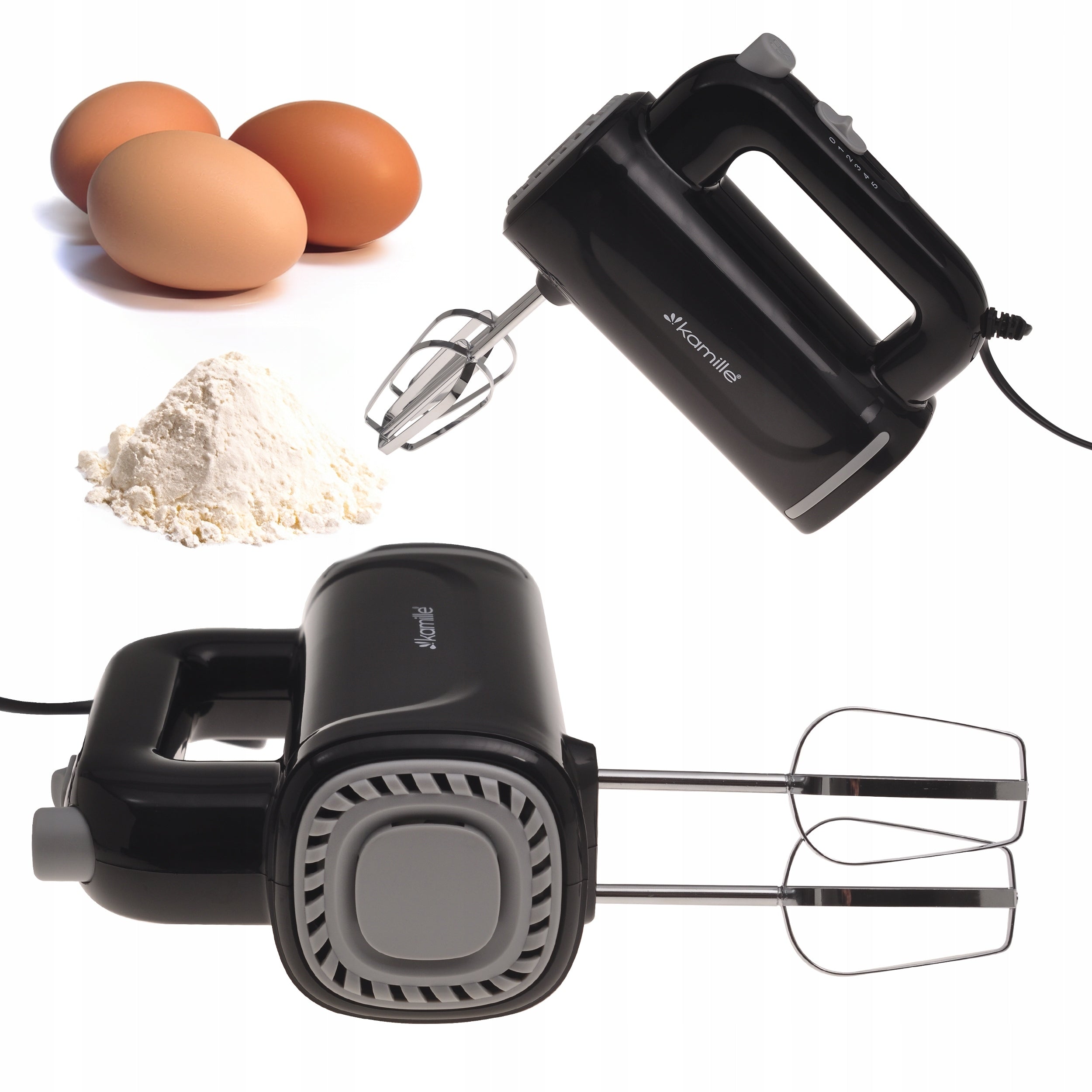 Hand Mixer Food Processor 5 Gears 4 Stirrers KAMILLE 150W black