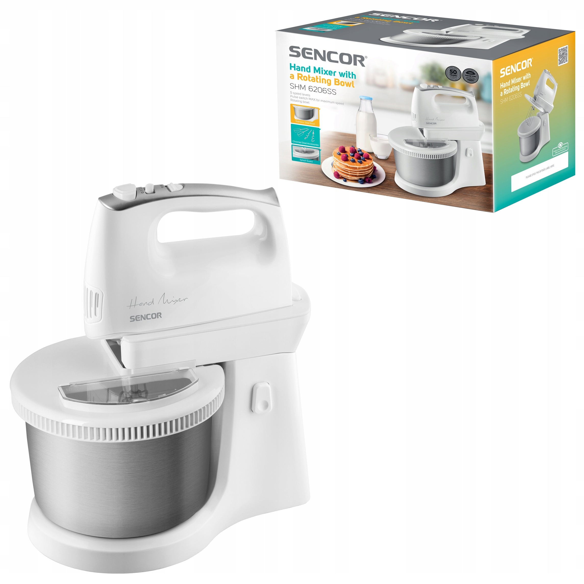 Hand Mixer with Rotary Bowl 5 Gears 500W TURBO Packaging status original