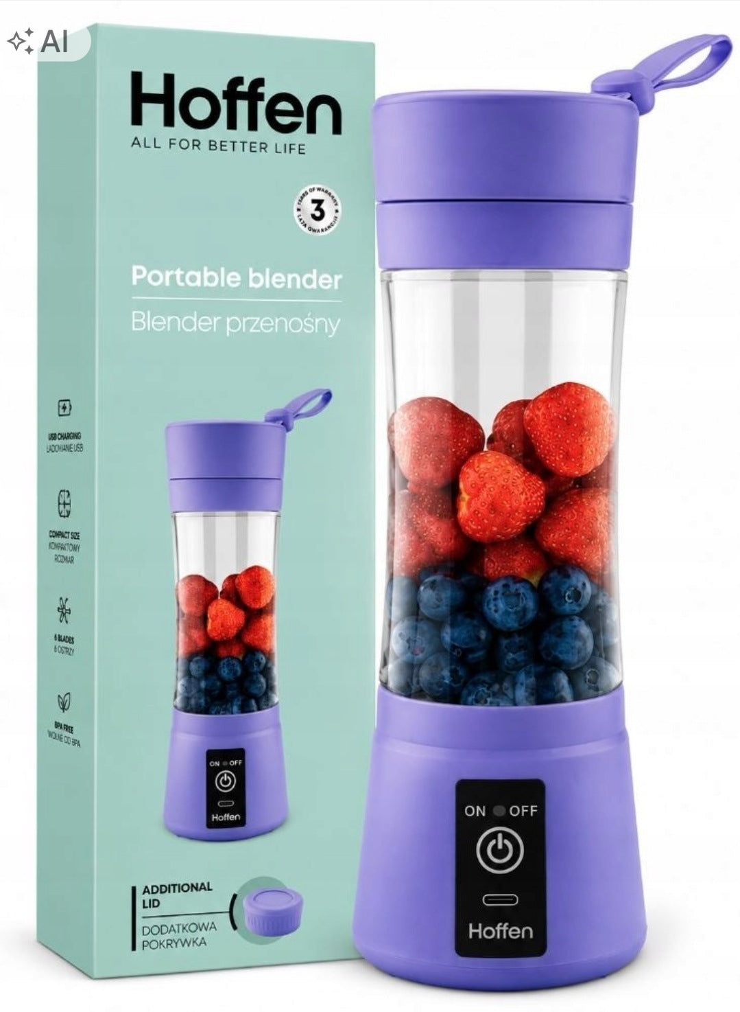 Hand blender Hoffen PB-6081-3 65 W purple
