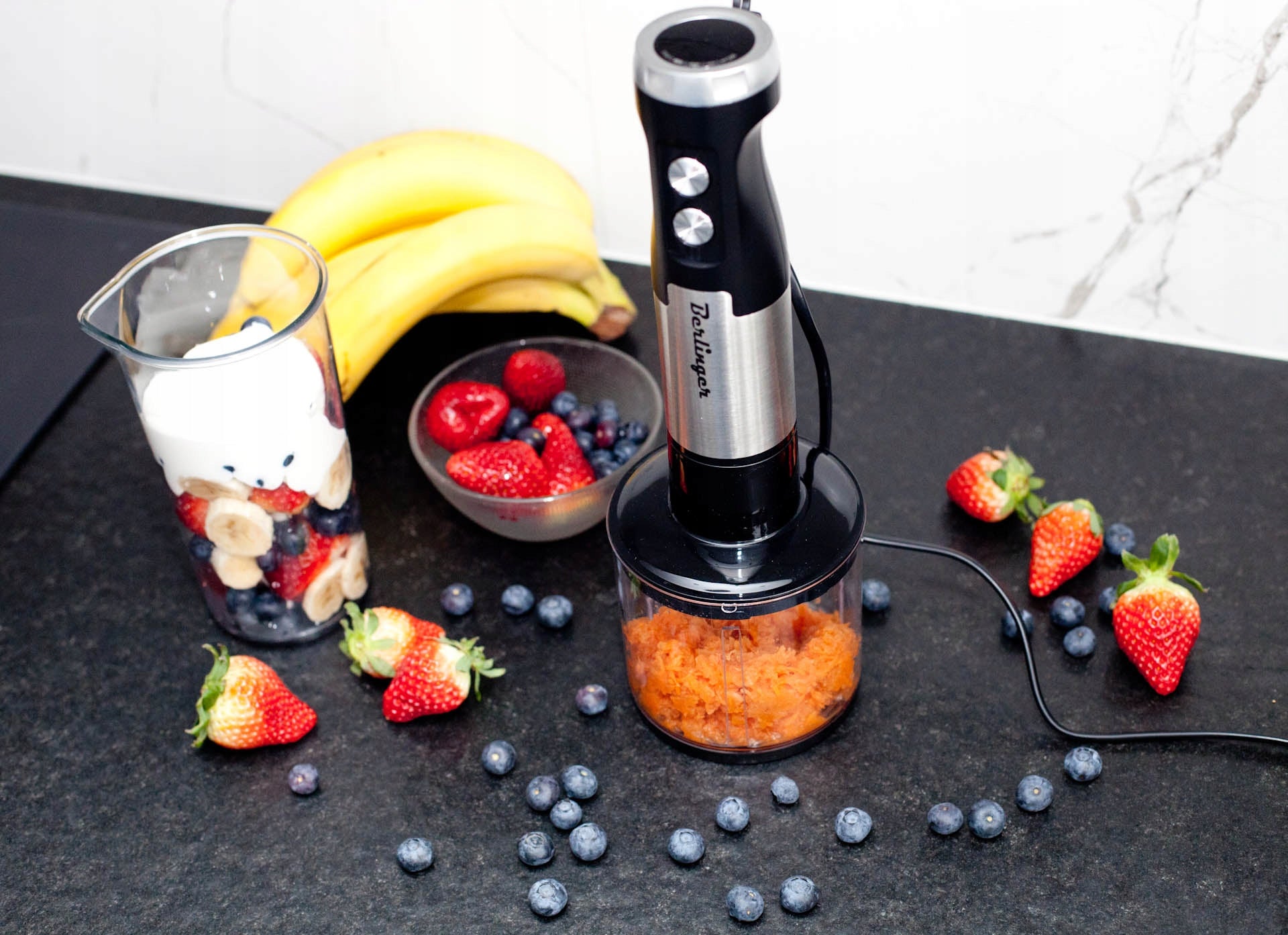 Hand blender food processor 1250W | metal mixer, malaxer, whisks Brand Berlinger