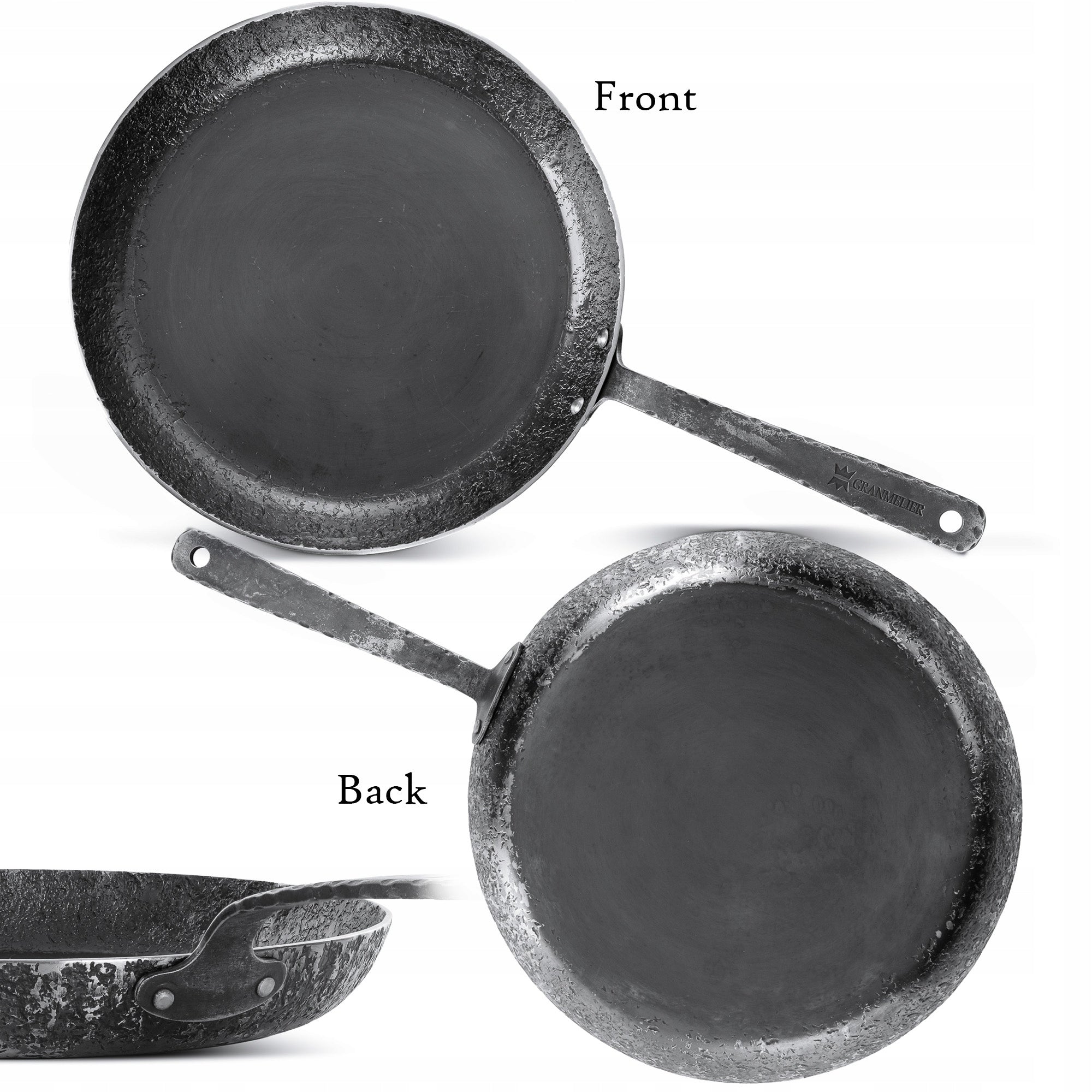 Hand forged carbon steel iron pan large 30 cm GRANMELIER ELI Manufacturer code 931G6