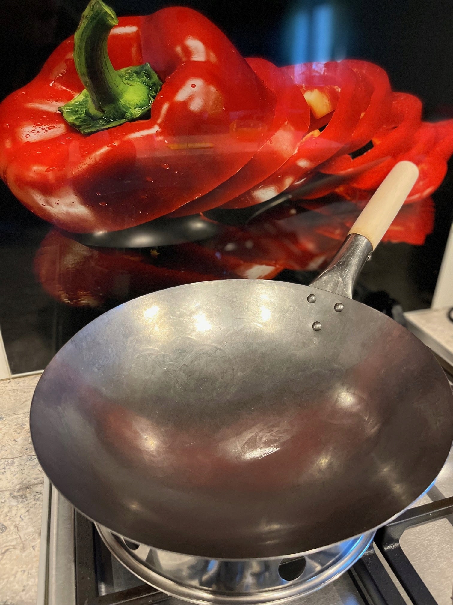 Hand-forged carbon steel wok 12' (30cm) Brand OrientCook