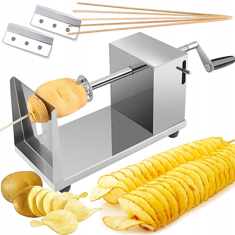 Hand machine for twisted potato on a stick of CHIPS TWISTED