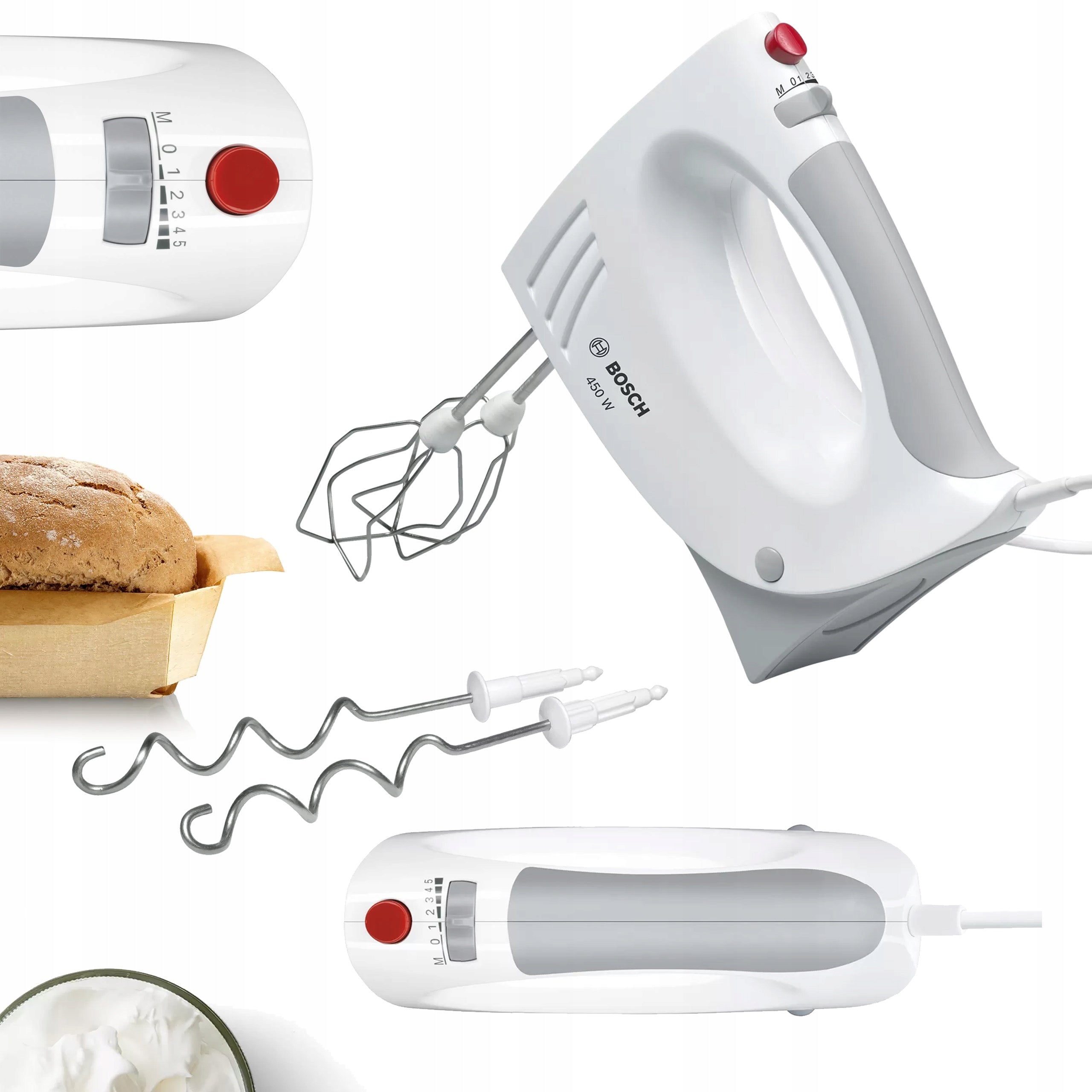 Hand mixer Bosch MFQ3530 450W 5 speeds 4 tips Turbo Silent Powerful