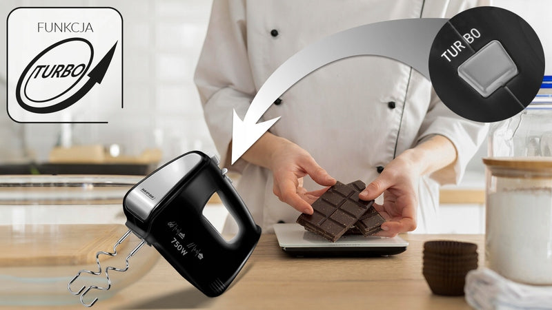 Hand mixer MPM MMR-19C BLACK 750W Manufacturer code MMR-19/C