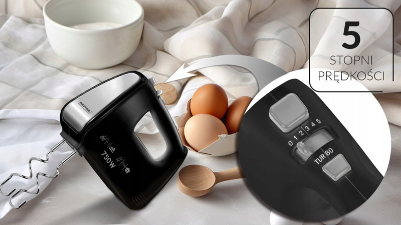 Hand mixer MPM MMR-19C BLACK 750W Packaging status original