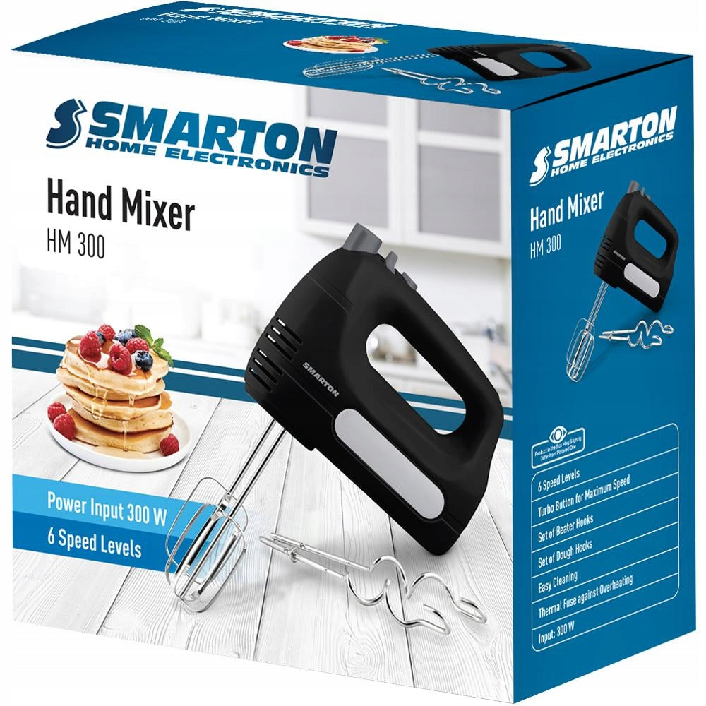Hand mixer SMARTON HM 300 black 300W turbo whisks EAN (GTIN) 8590669351046