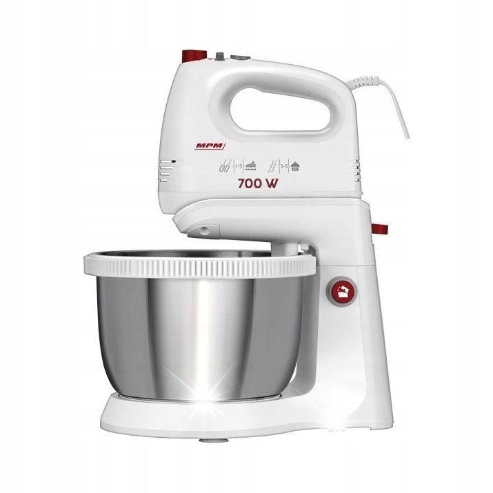Hand mixer with bowl Food processor white 700W MPM MMR-21Z 5 Speeds Packaging status original