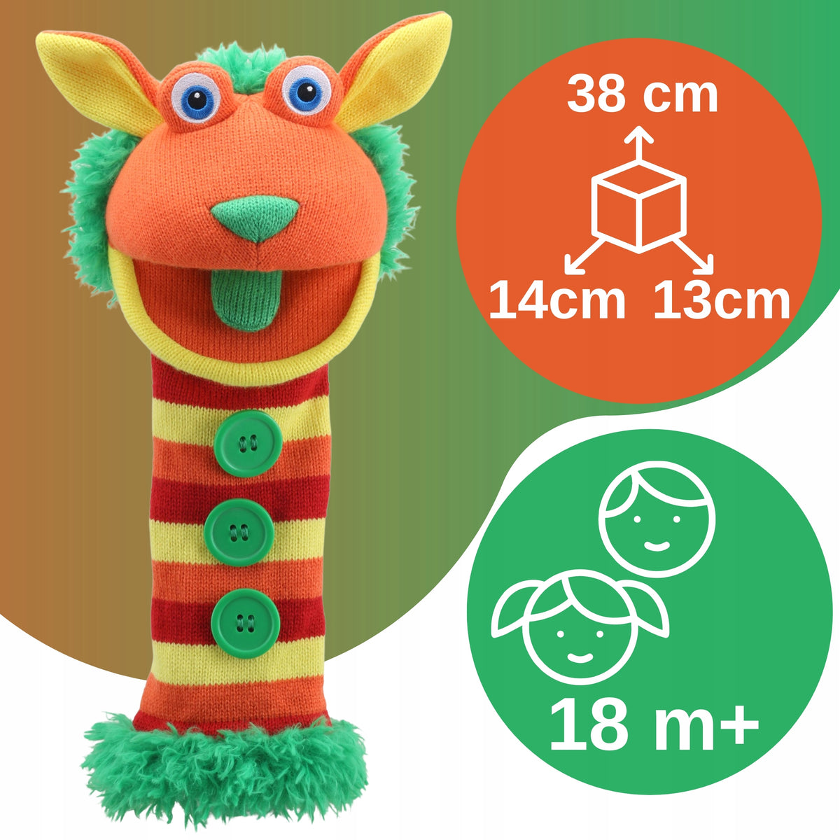 Hand puppet for developing imagination speech and SOX emotions Brand Puppet Company
