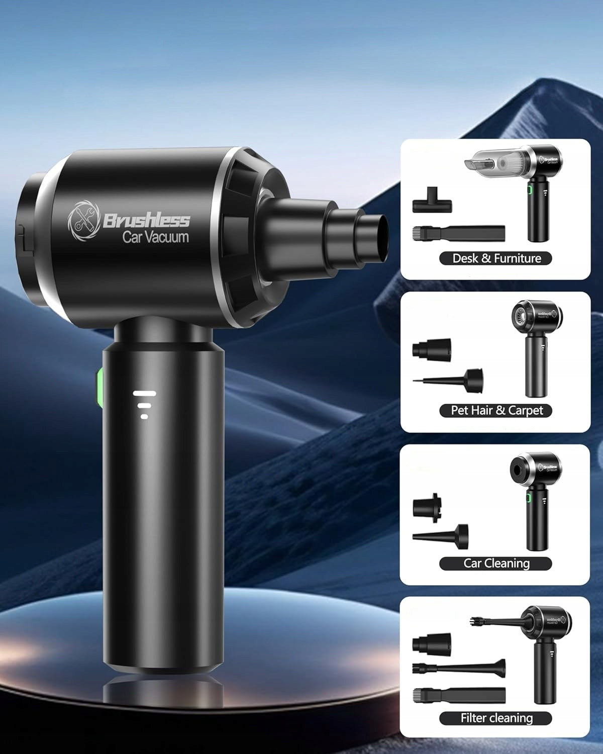 Handheld Cordless Mini Brushless Vacuum Cleaner 4in1 18000PA Manufacturer code 5908456406290