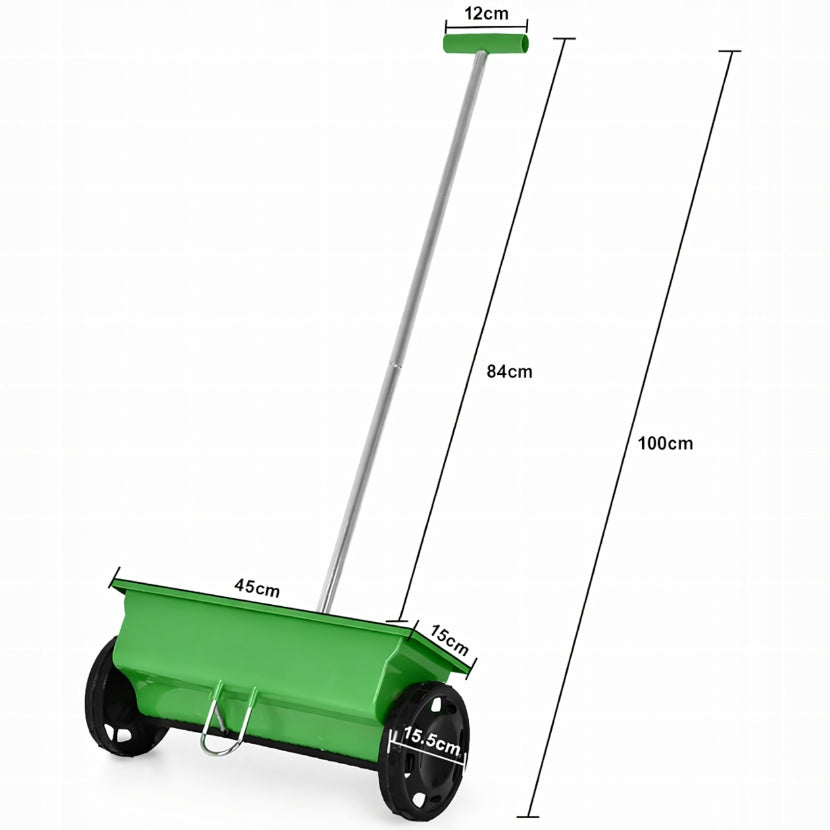 Handheld Garden Seed Spreader Grass Seeds Salt Sand Fertilizer 6L Sowing width 38 cm