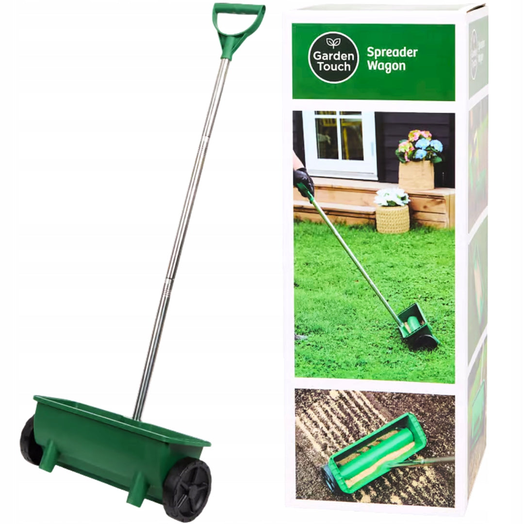 Handheld Grass Seeder On Wheels Folding For Spreading Garden Fertilizer
