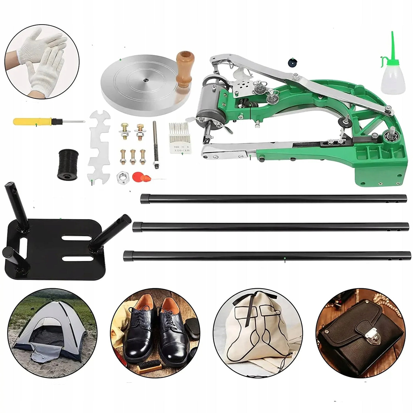 Handheld Szewska Machine Metal 360° Footwear Leather 0-5mm Tripod Brand no brand