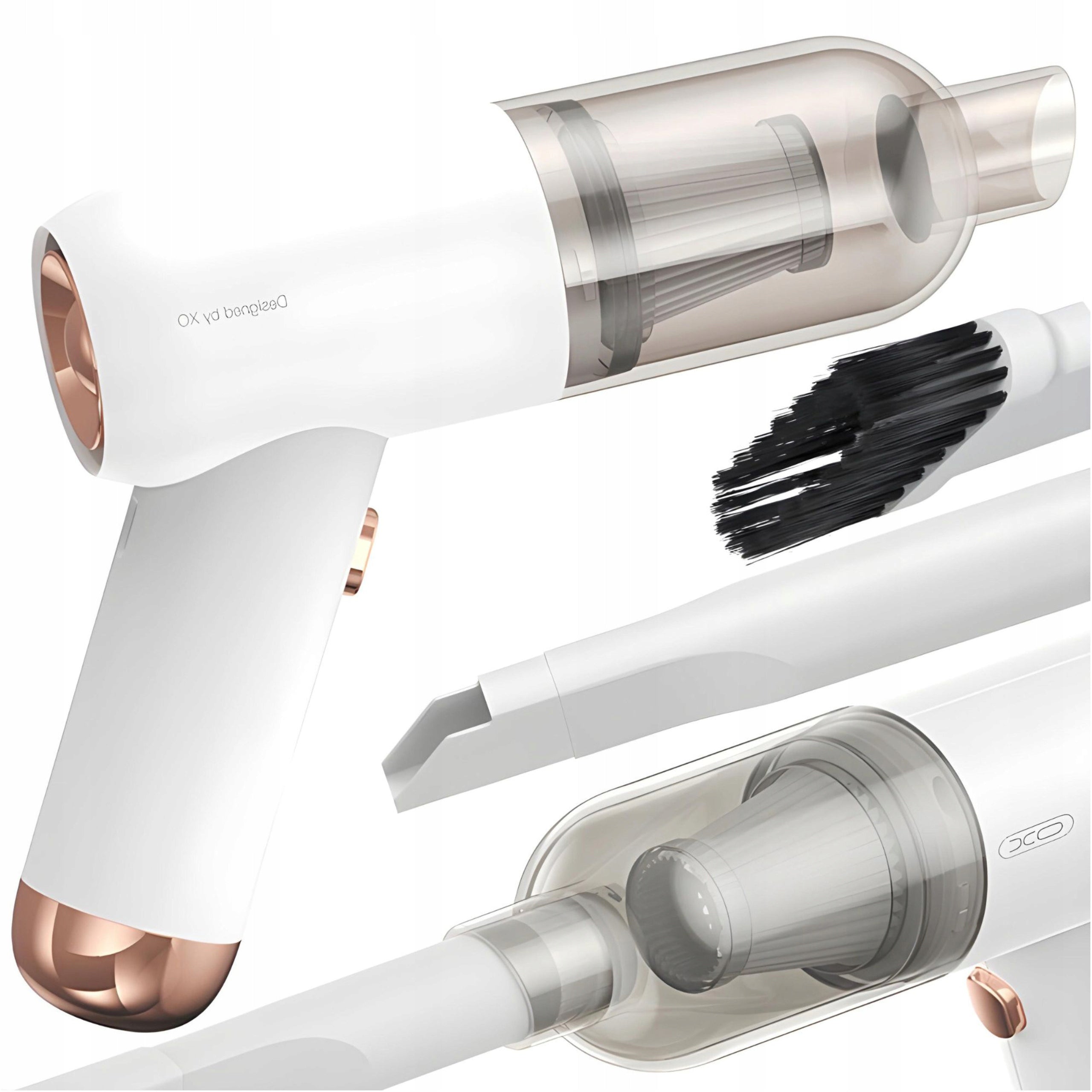 Handheld Vacuum Cleaner WIRELESS Home Car Hair Filter Hepa Tips White