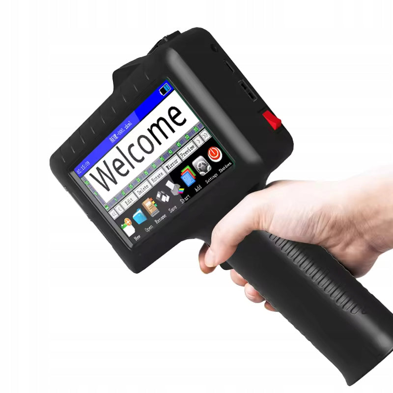 Handheld inkjet spittoon printer for EAN QR code date marking