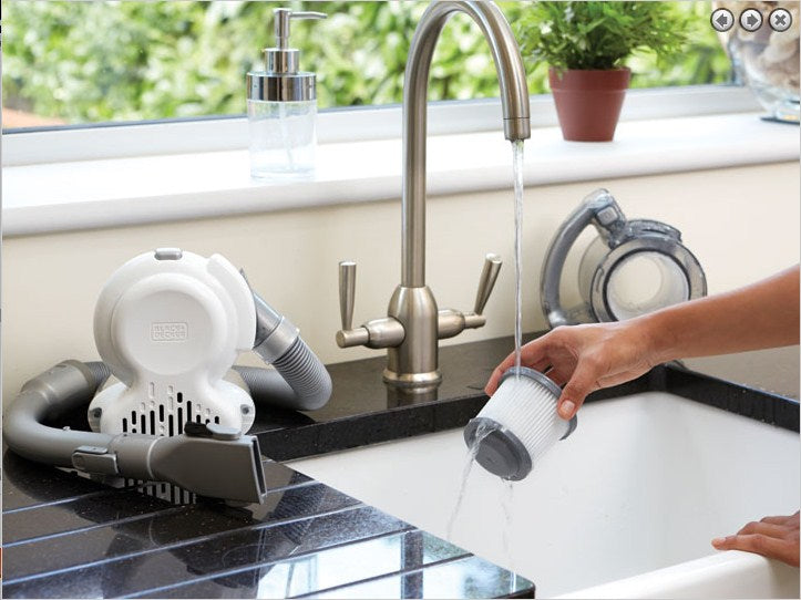 Handheld vacuum cleaner Black+Decker Flexi silver/grey Dominant color silver/gray