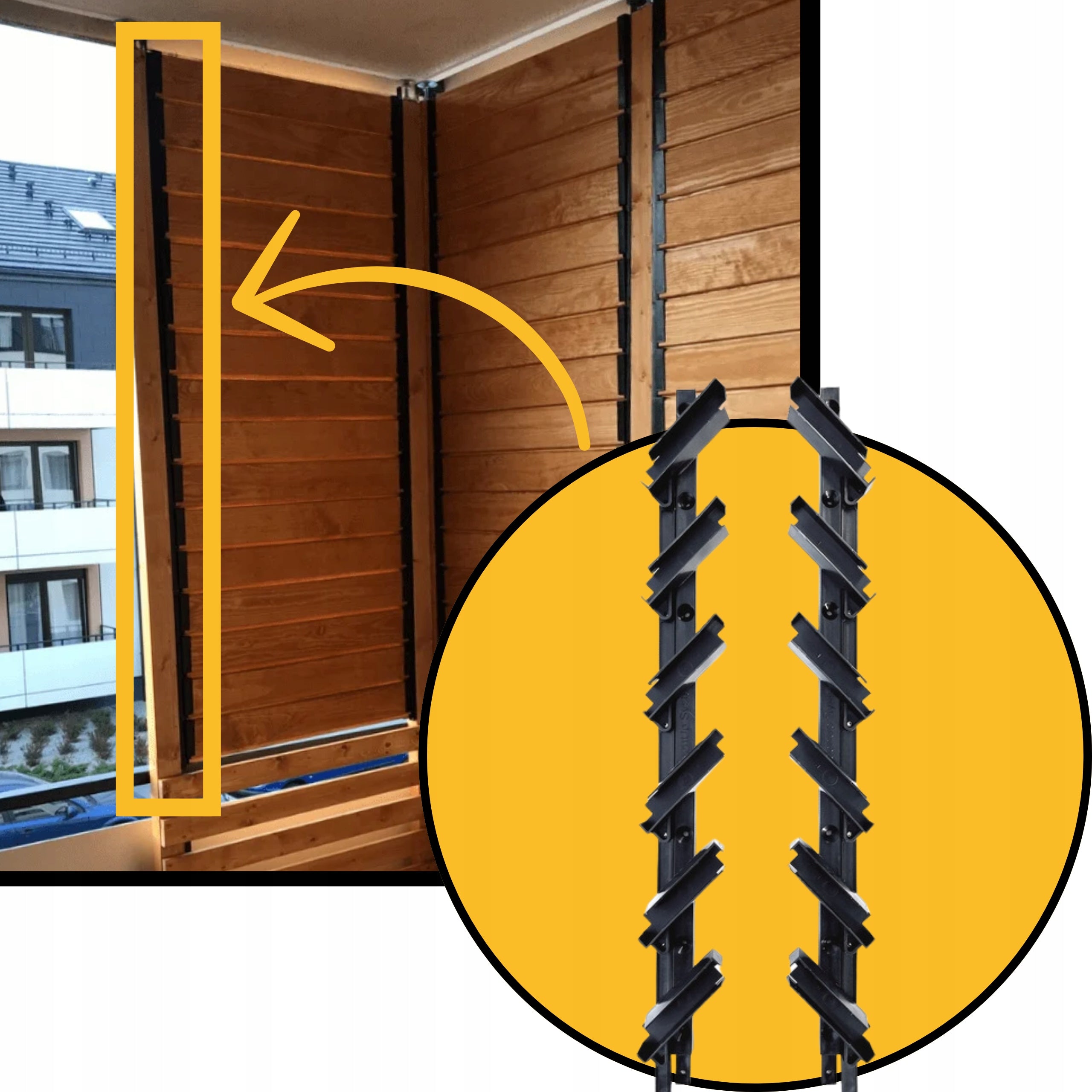 Handles Blinds Movable Outdoor Terrace Boards ANTHRACITE (RAL 7016) Length 58.2 cm