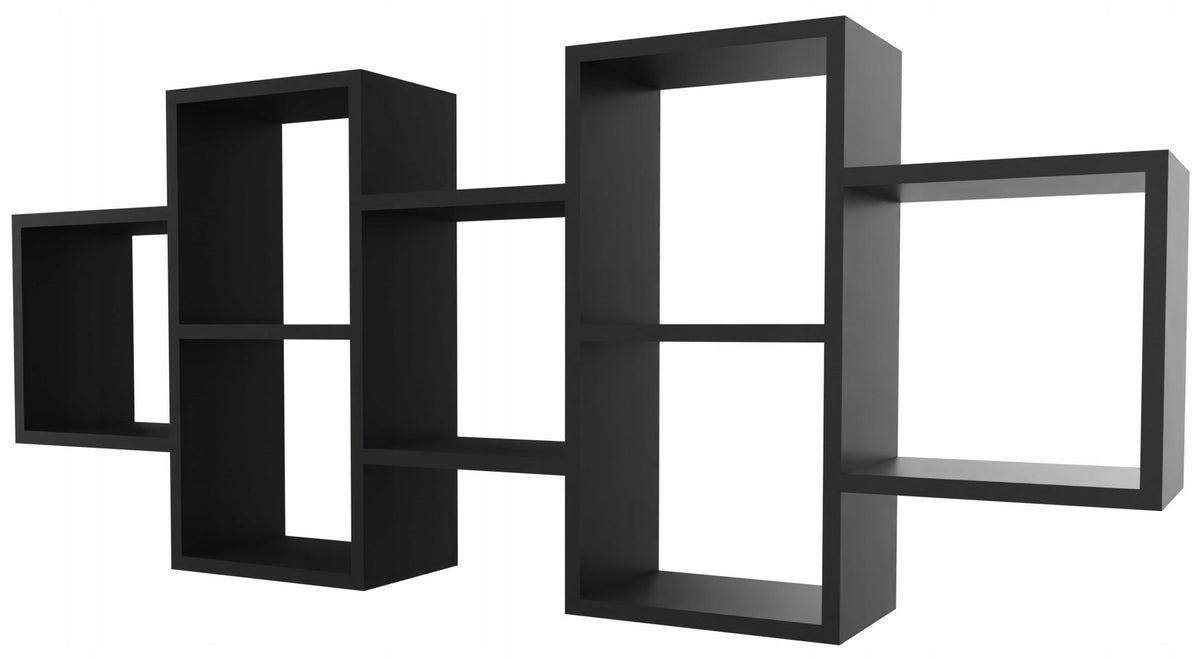 Hanging shelf wall bookcase for living room 143 cm black aneta