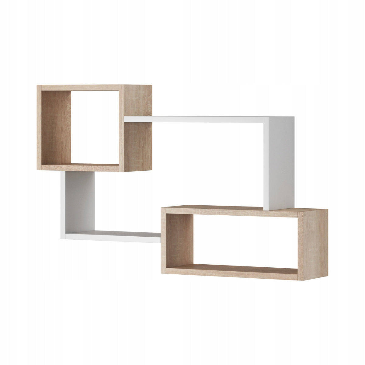 Hanging shelf with 3 rectangles for bedroom living room and sonoma room white