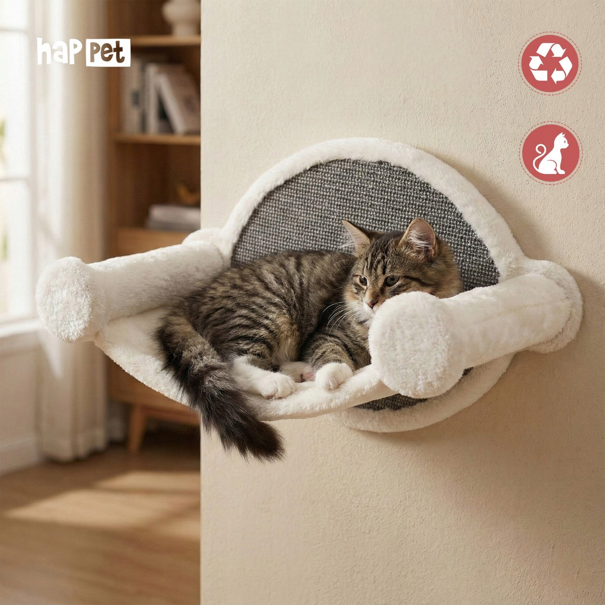 Happet cat wall scratcher with plush bed 54x28x33 cm sisal Manufacturer code CT27