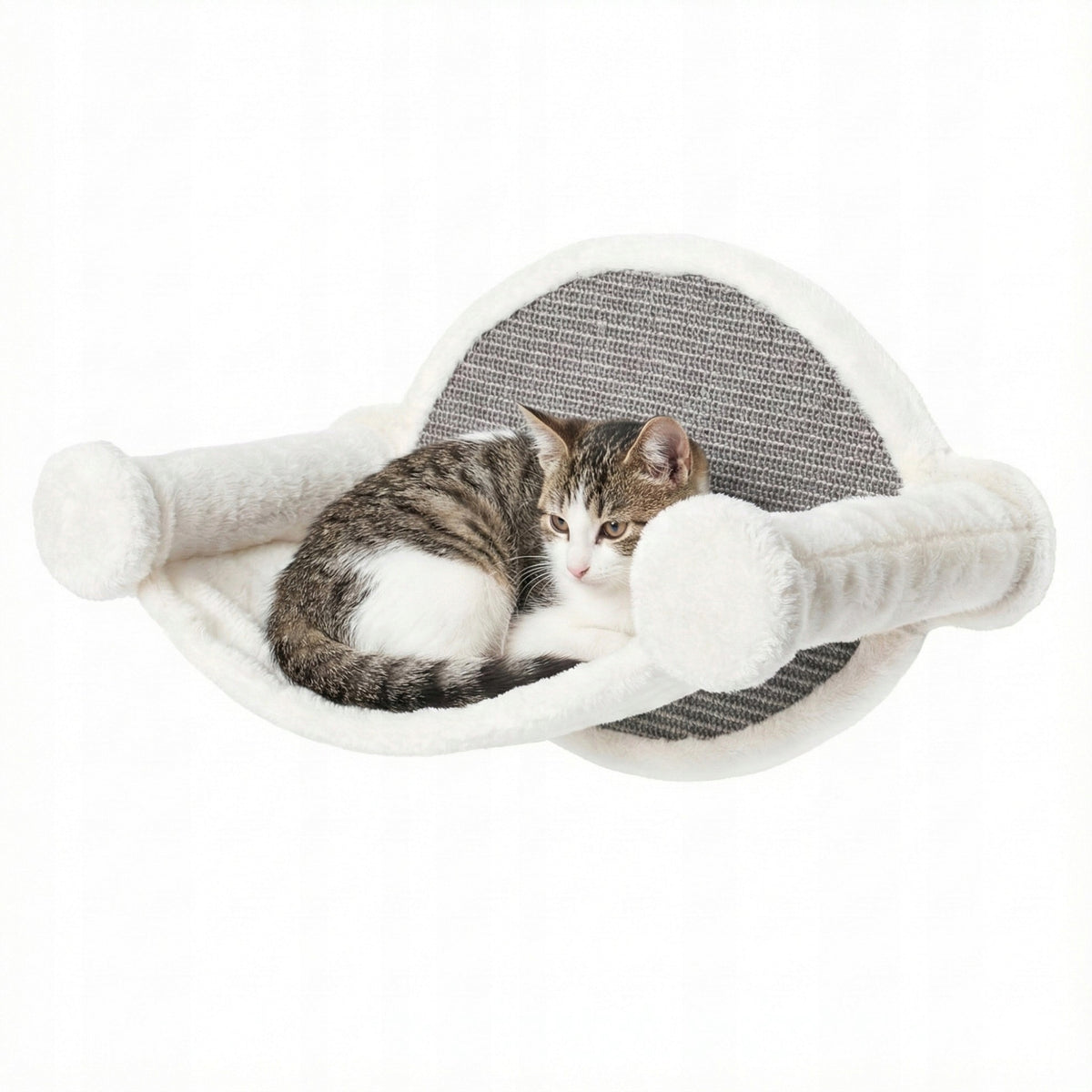 Happet cat wall scratcher with plush bed 54x28x33 cm sisal