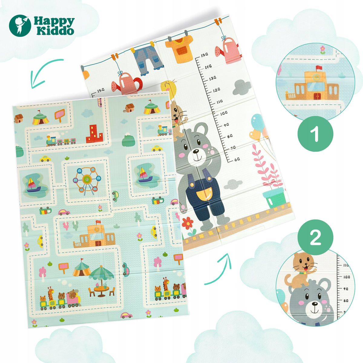 Happy Kiddo Folding Double Sided 120x180 cm XPE Packaging status original