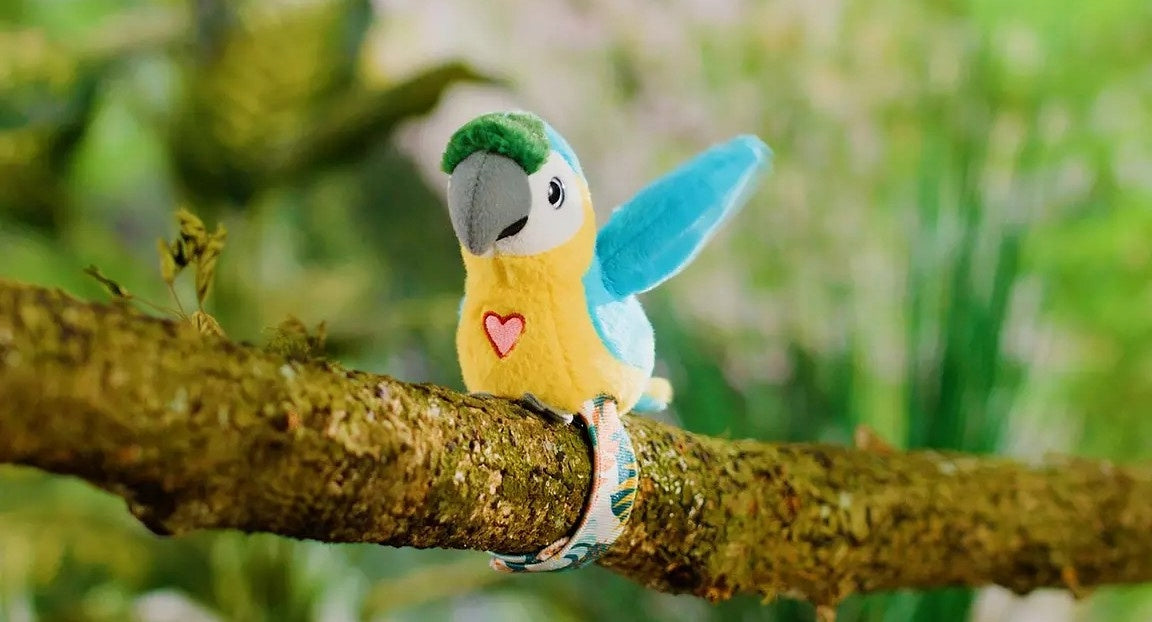Happy Yappers Parrot Interactive Blue Repeats and Sings Kind interactive stuffed toys