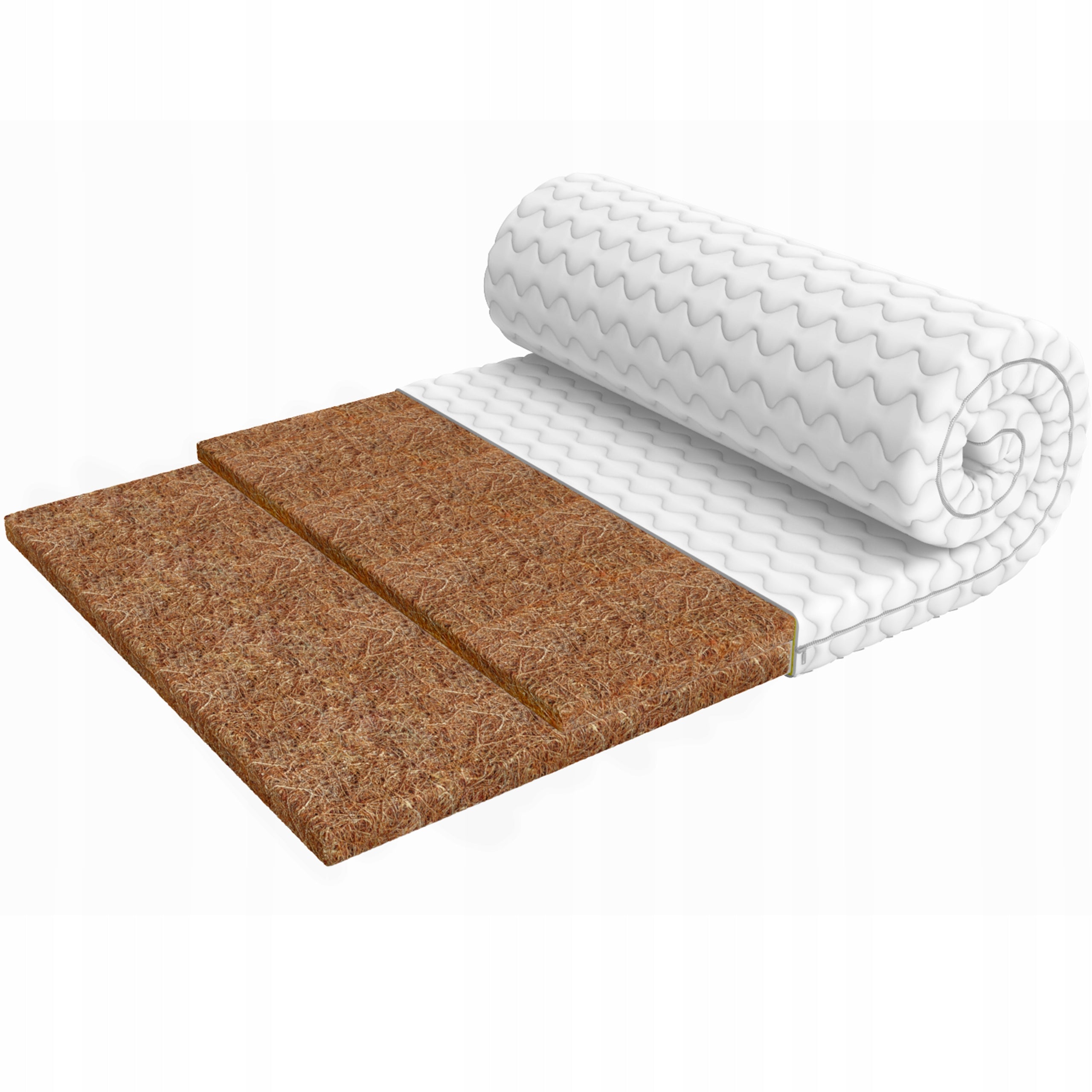 Hardening pad 2xKOKOS 120x200, H4, Natural topper, Fastening bands
