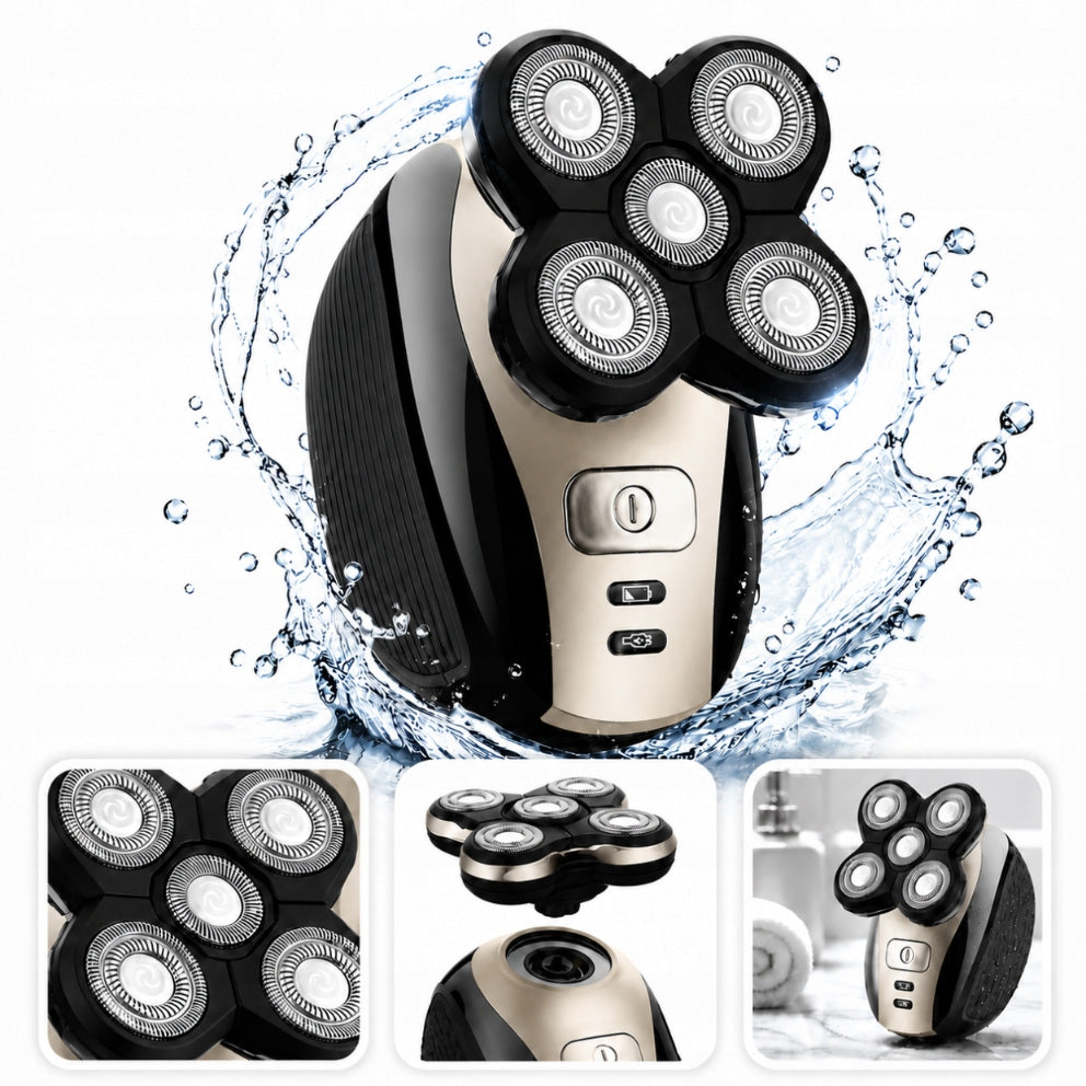 Head and Beard Shaving Machine 5 Blades 360° Waterproof IPX7 Gold Brand no brand