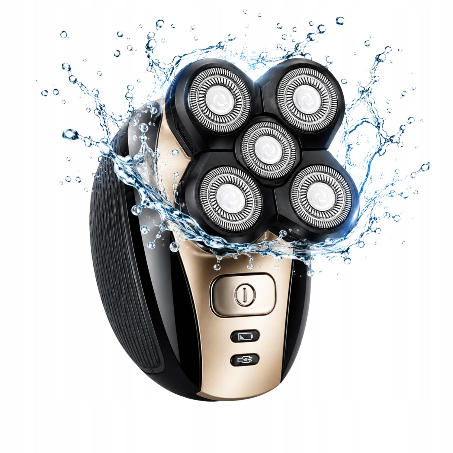 Head and Beard Shaving Machine 5 Blades 360° Waterproof IPX7 Gold