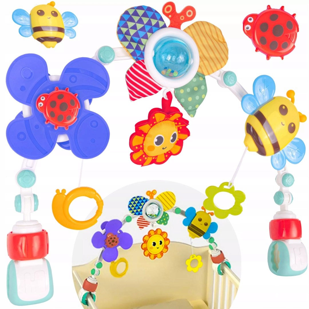 Headband with toys for crib and stroller animals rattles for babies