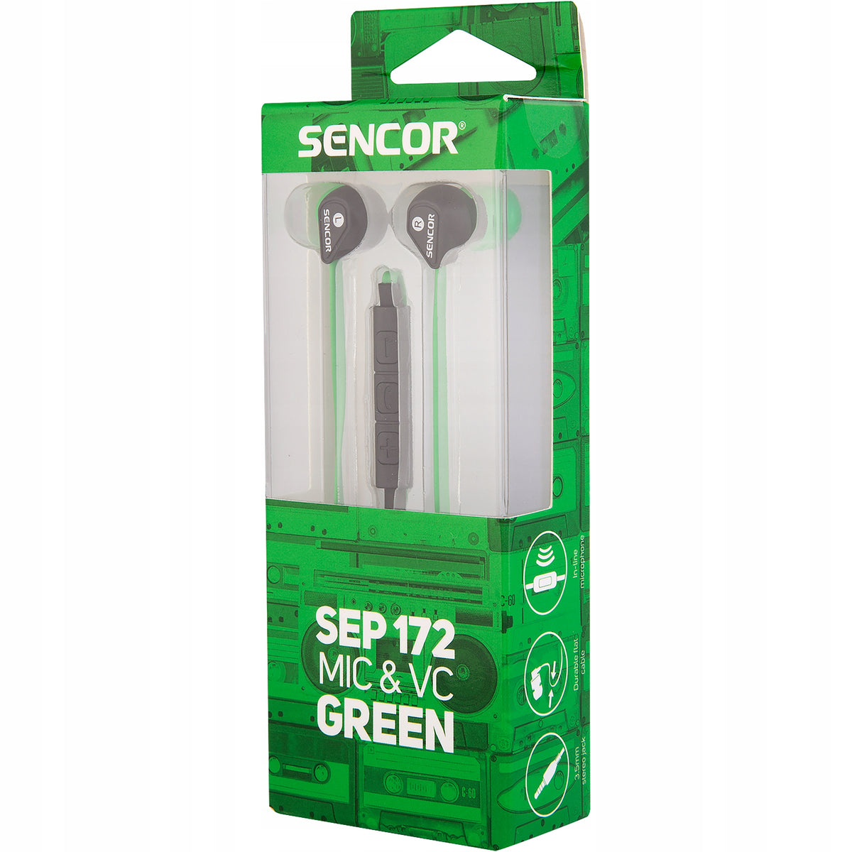 Headphones Classic Sencor SEP 172 VCM Green Packaging status original