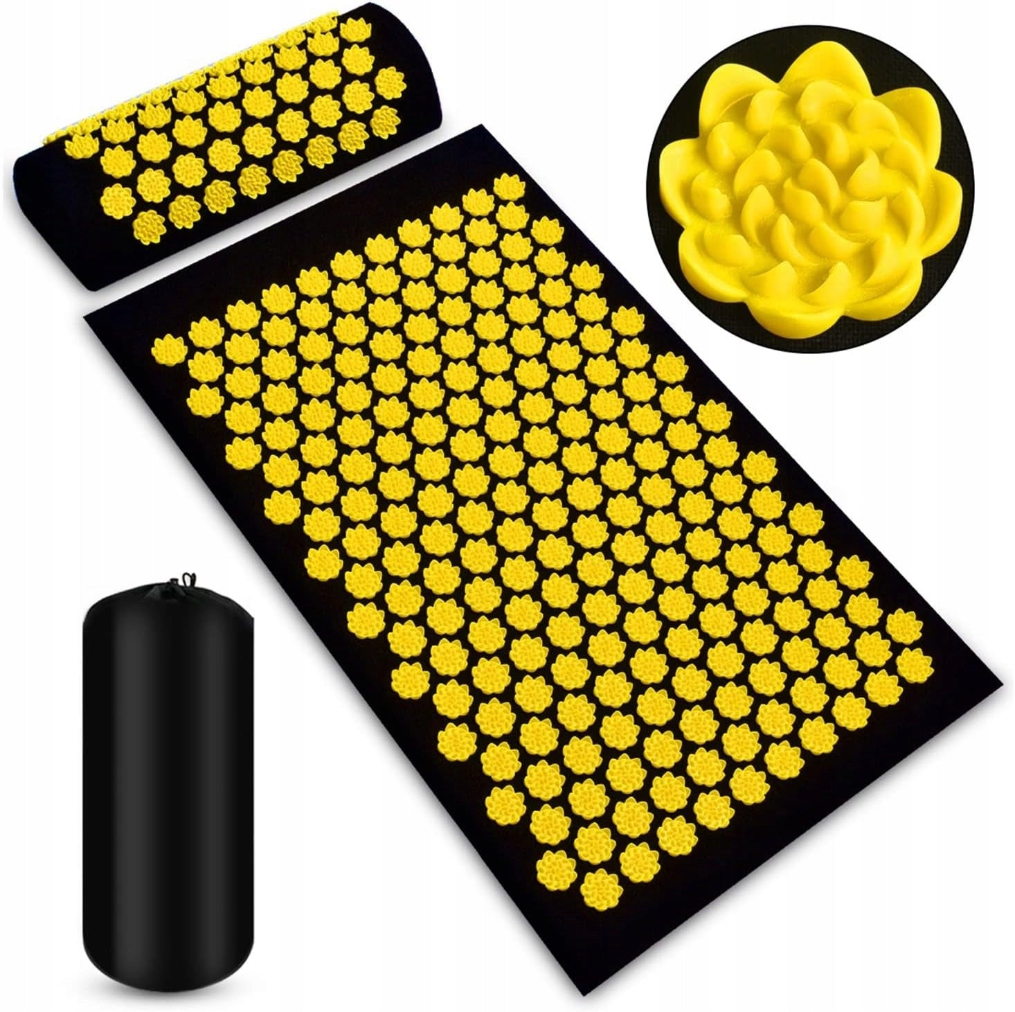 Health Acupressure Mat with Spikes Stimulating Massage Pillow Set