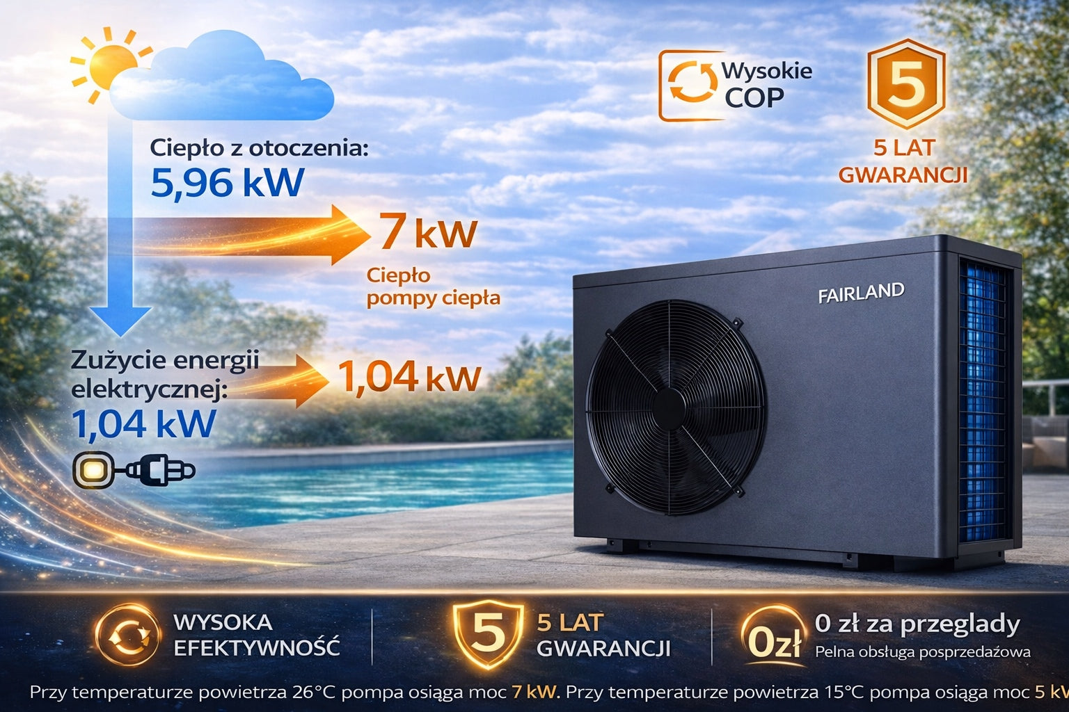 Heat pump for swimming pool 7kw Fairland Comfortline Inverter Manufacturer code BPNR07