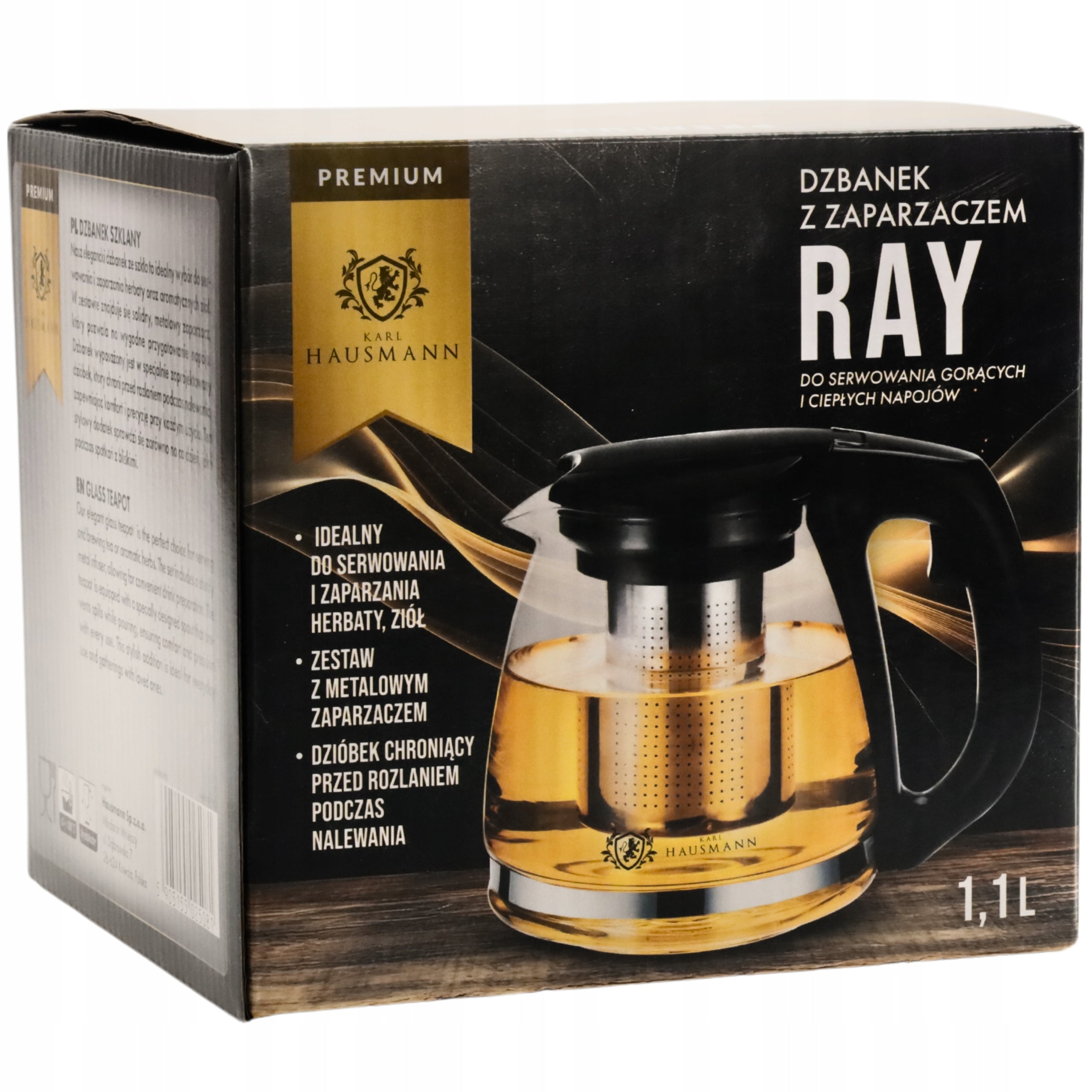 Heat-resistant glass jug with decanter infuser 1 l Brand Karl Hausmann