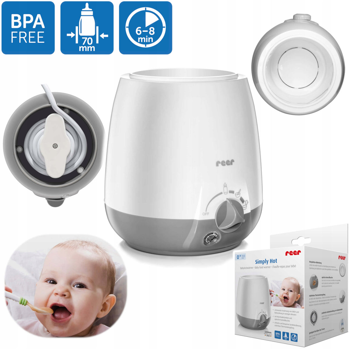 Heater for bottles and jars of milk for children REER EAN (GTIN) 4013283331002