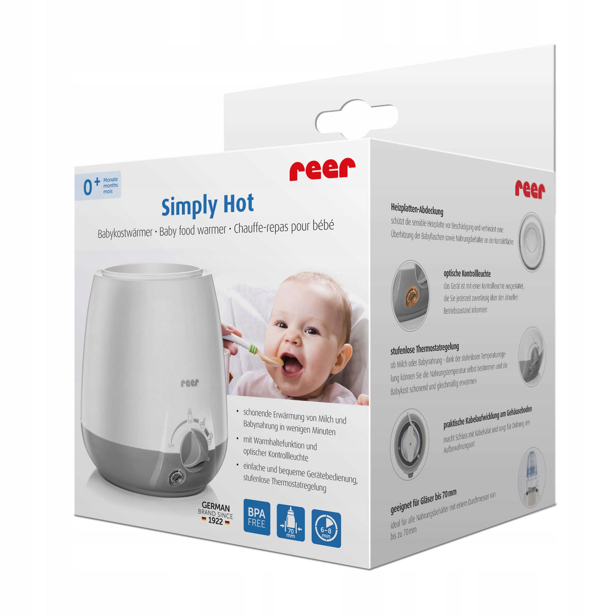 Heater for bottles and jars of milk for children REER Manufacturer code RE-3310