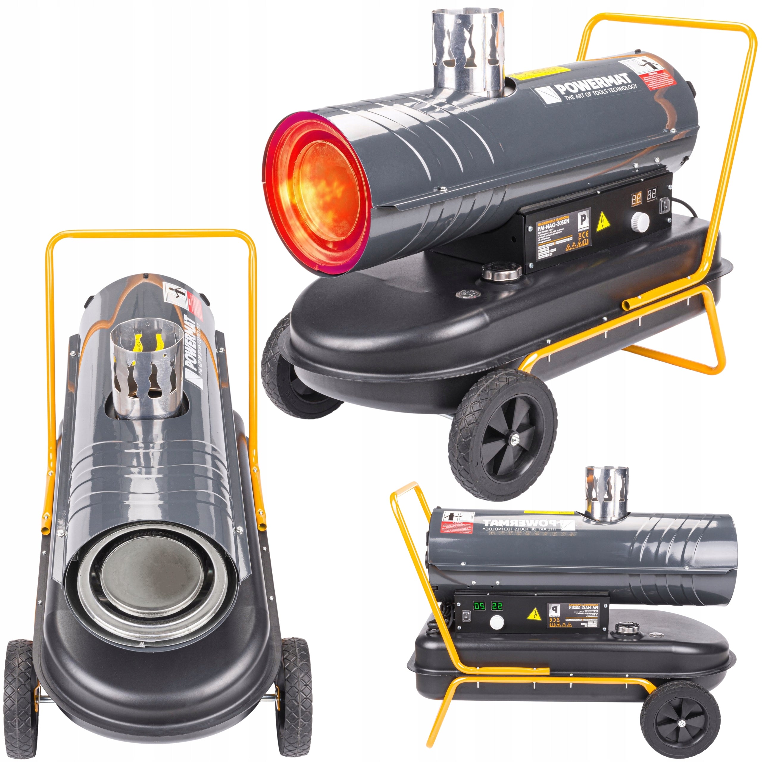 Heater with Chimney Combustion Oil Blower + Thermostat LCD Furnace 30 kW