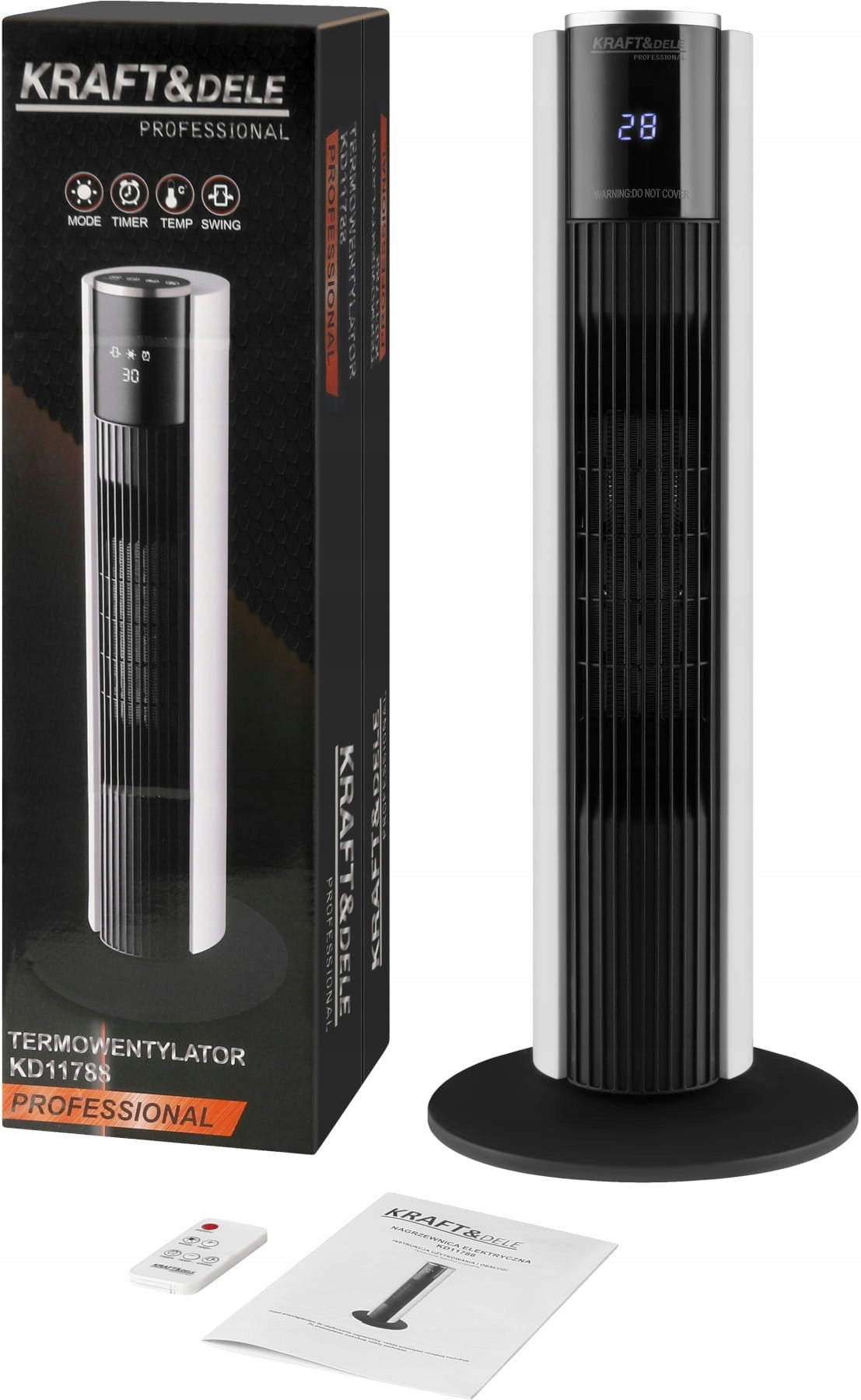 Heating fan heater 2000W adjustable + remote control