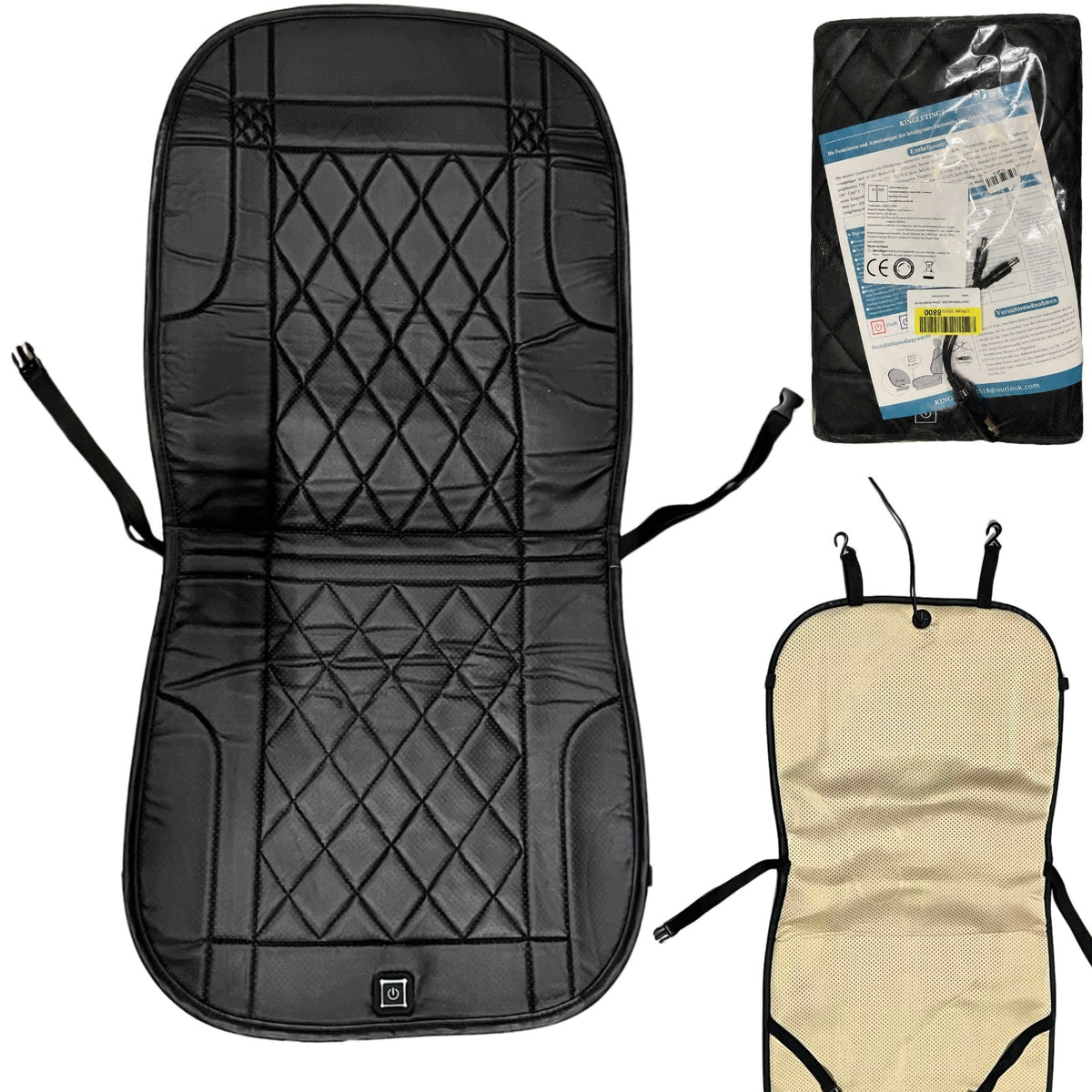 Heating mat for car seat KINGLETING 12V 3levels pressure sensor