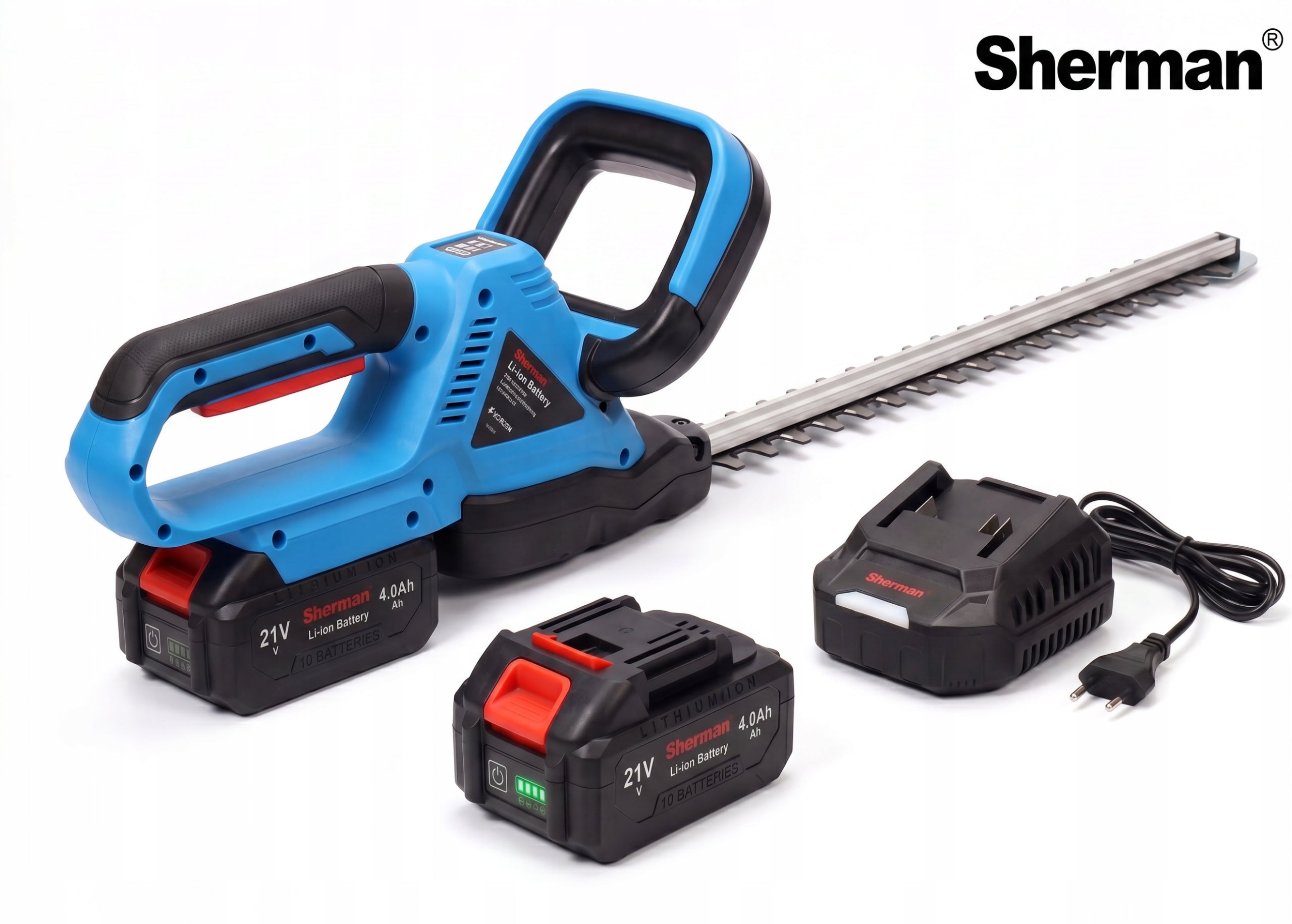 Hedge Trimmer BATTERY POWERFUL 2x 4.0Ah Sherman Brand Sherman