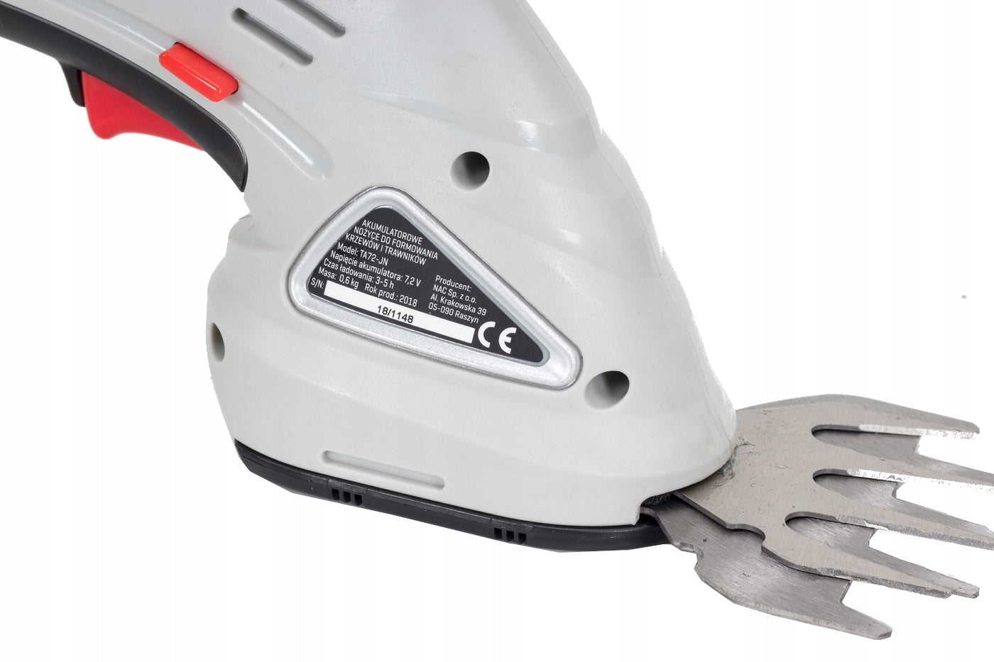 Hedge Trimmer Cordless NAC 7,2V 2in1 1,3 Ah + Charger Maximum cut branch thickness 8 mm
