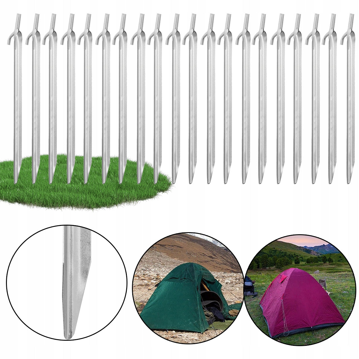 Herring steel for tent 30 cm pin 20 pcs