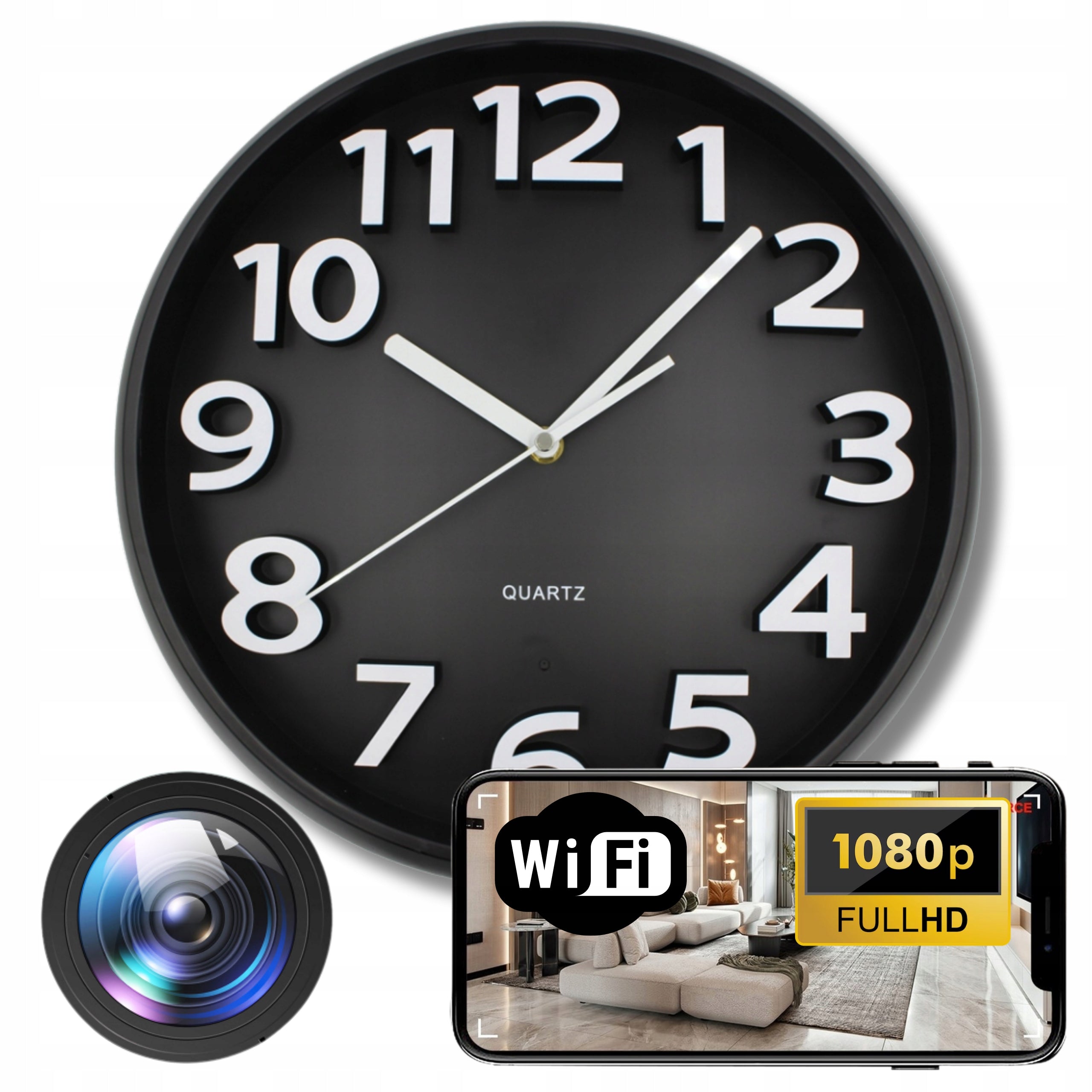 Hidden spy camera mini WiFi clock remote viewing with motion sensor