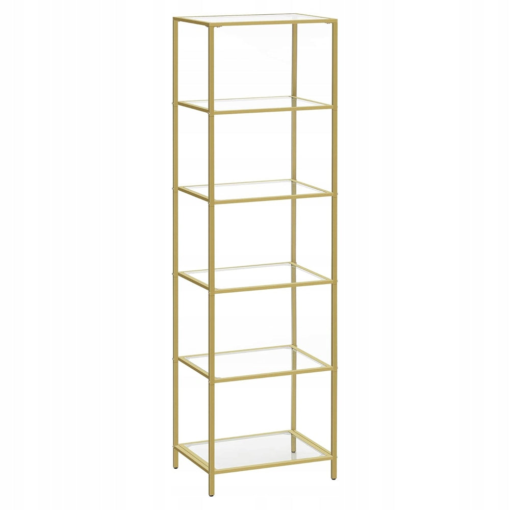 High bookcase SHELF 6 levels POST for bathroom living room glass GLAMOUR gold Furniture color gold