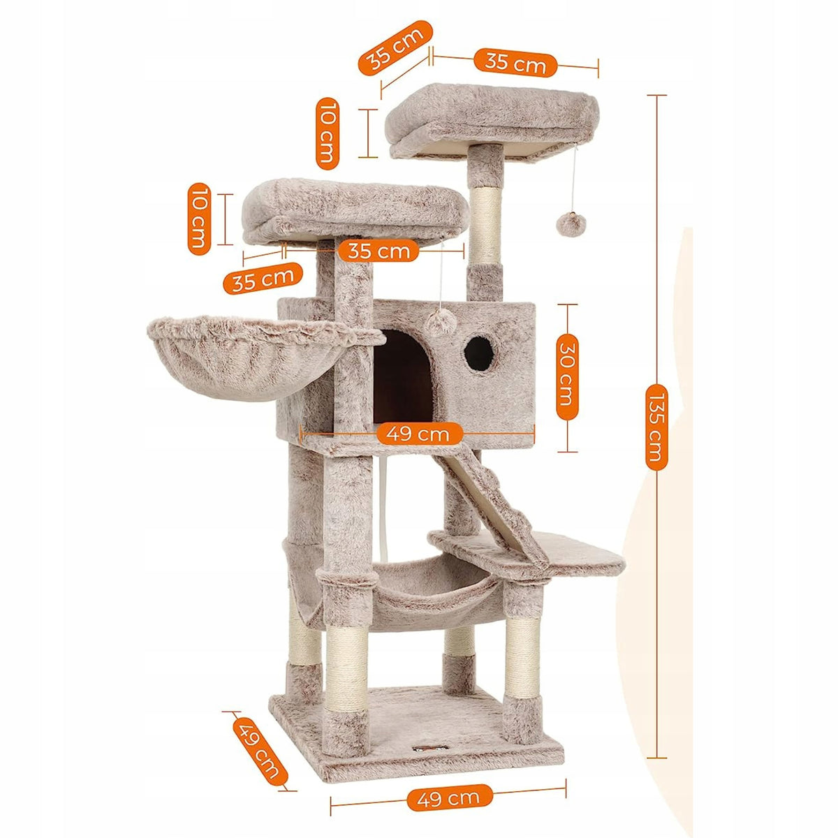 High scratcher, bed, scratching post, tower Feandrea 101 - 160 cm Manufacturer code PCT162M01