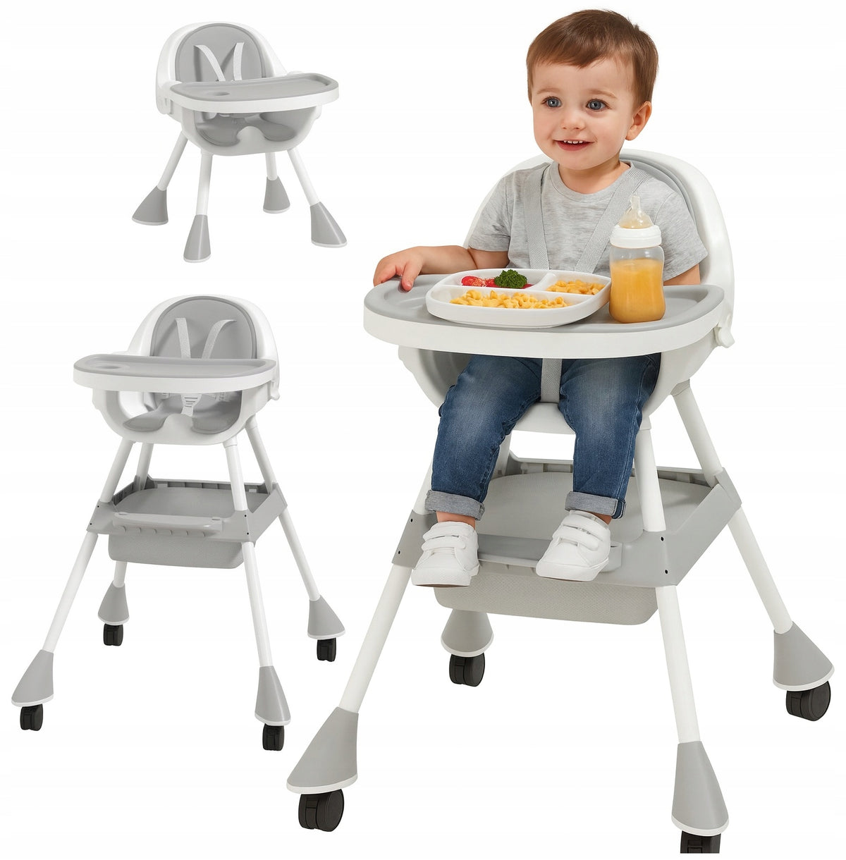 Highchair 3in1 child seat tray accessories 2 FREEBIES grey